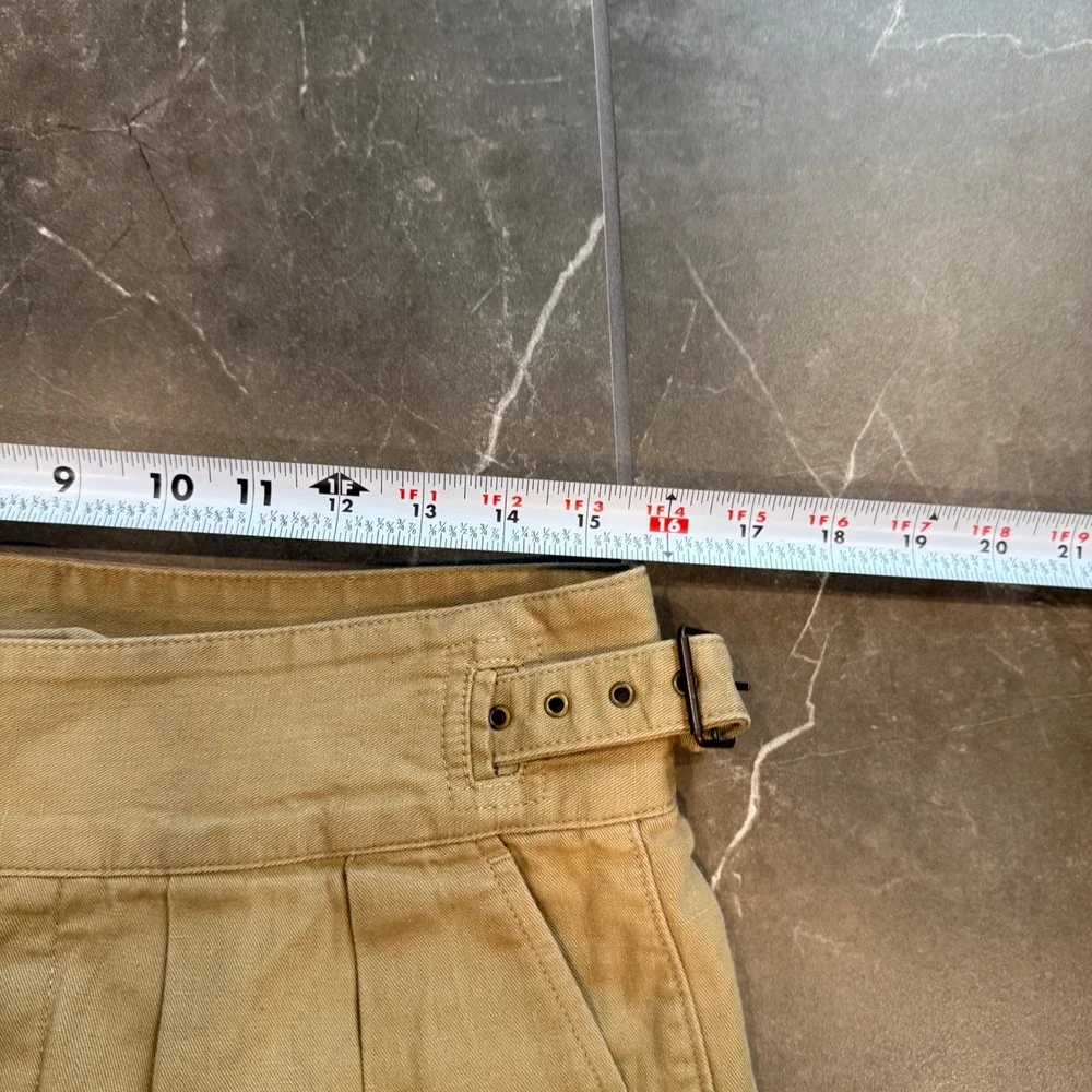 Banana Republic Explorer Cargo Pants Tan Pleated High Waist Linen Blend 10